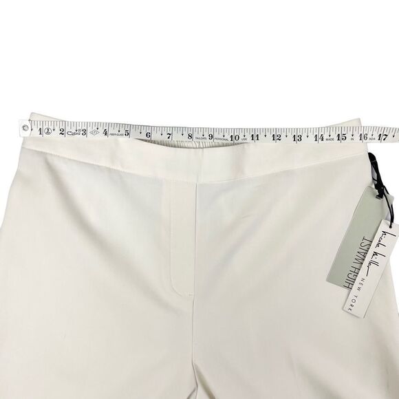 Nicole Miller New York High Waist Off White Cropped Wide Leg Dress Pants Size 10 - Picture 6 of 7
